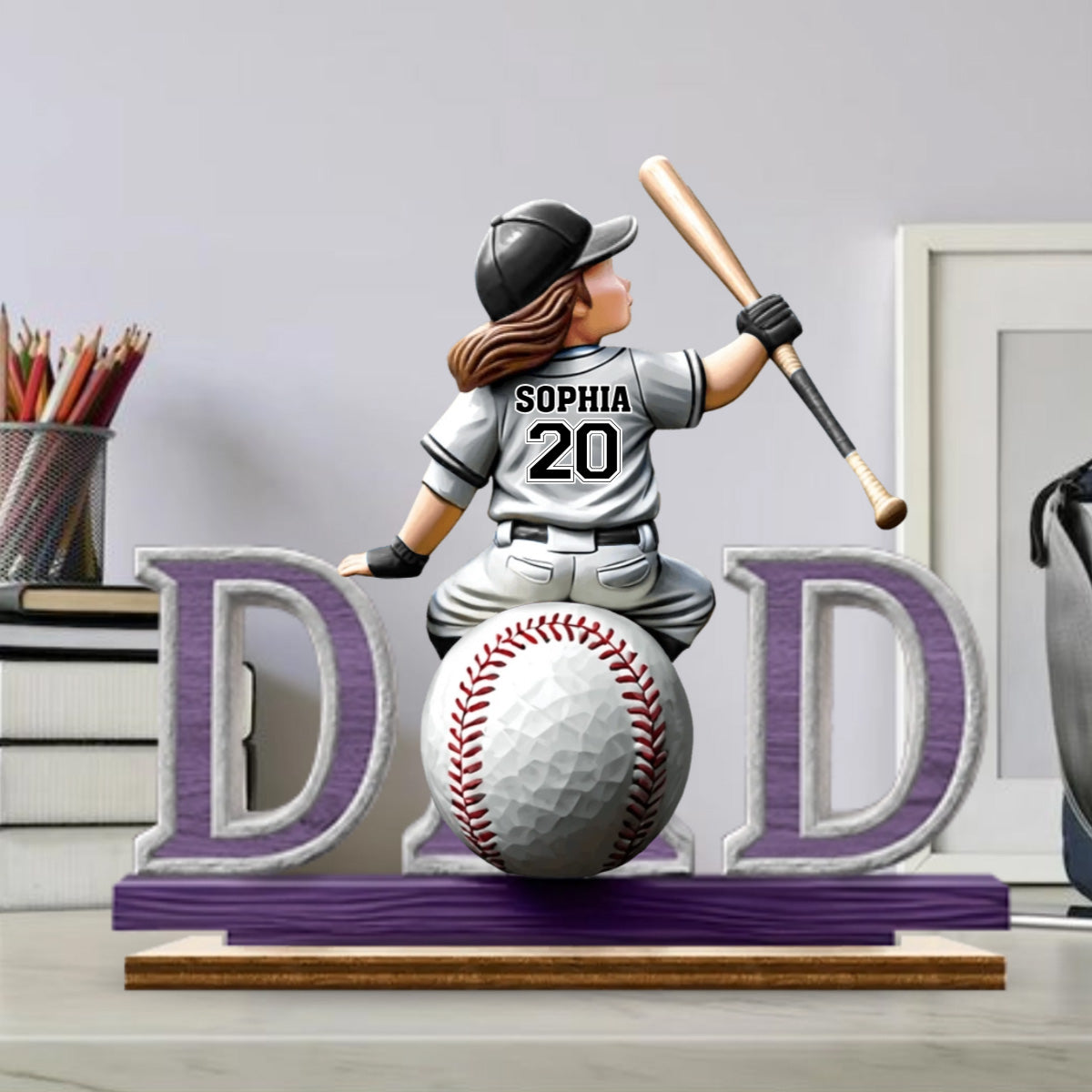 Great Players Are Raised By Even Greater Dads - Personalized 2-Layered Wooden Plaque