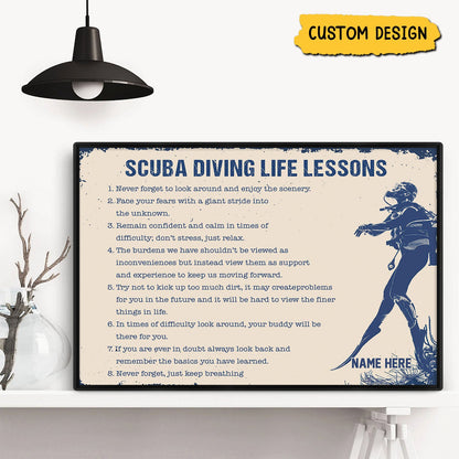 Personalized Scuba Diving Life Lessons Poster / Canvas - Gift For Diving Lovers