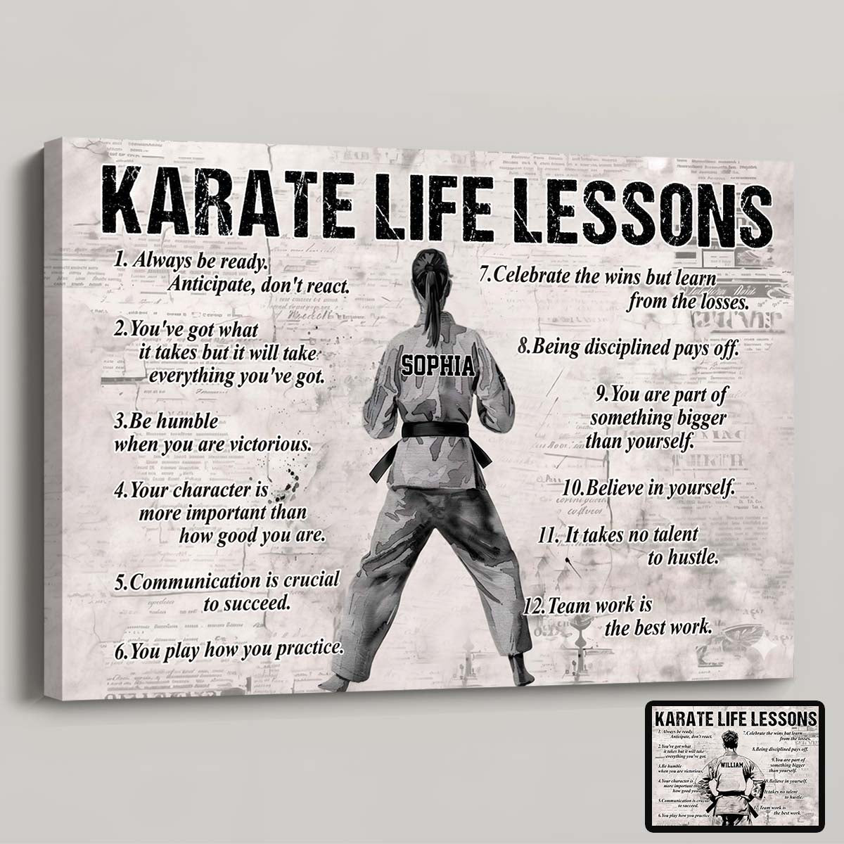 Personalized Karate Life Lessons Poster / Canvas - Gift For Karate Lovers