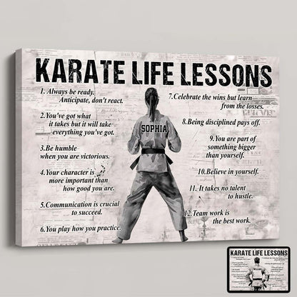 Personalized Karate Life Lessons Poster / Canvas - Gift For Karate Lovers