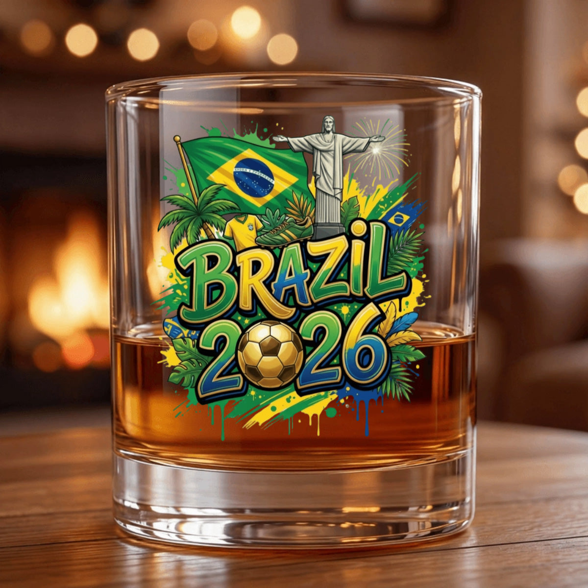 Personalized World Cup Soccer Whiskey Glass - Custom Gift for Fan Events & Tailgates