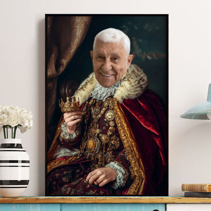 Custom Photo Royal Painting Style For Dad, Grandpa - Personalized Poster / Canvas