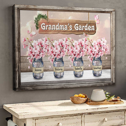 Grandma's Garden - Personalized Custom Of Cherry Blossom Pot Canvas / Poster