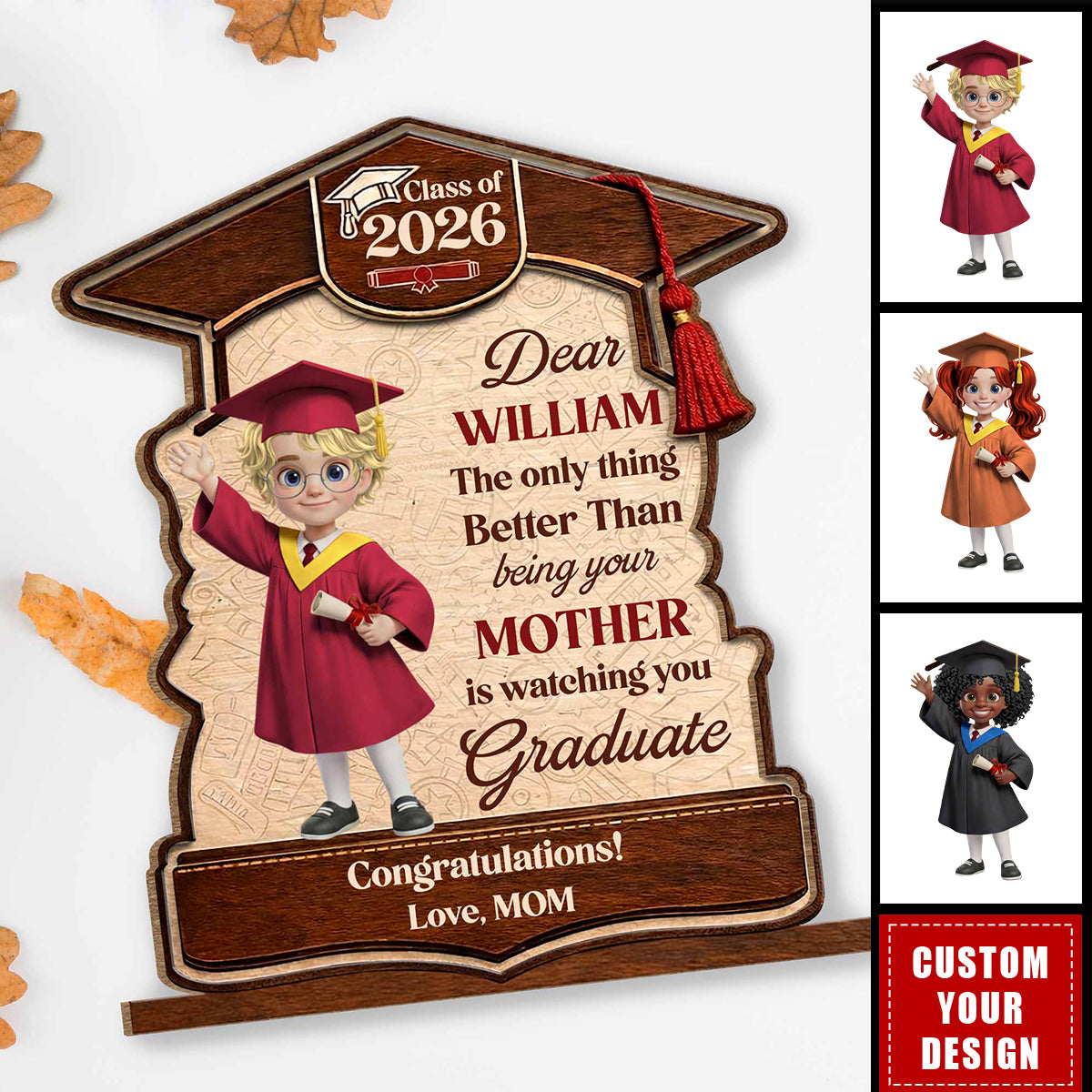Better Than Being Your Mother Graduate - Personalized Plaque - Gift For Son/Daughter