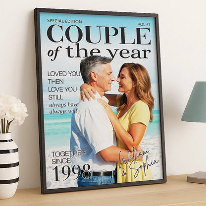 Personalized Custom Couple Photo Poster / Canvas - Anniversary Wedding Gifts For Husband And Wife