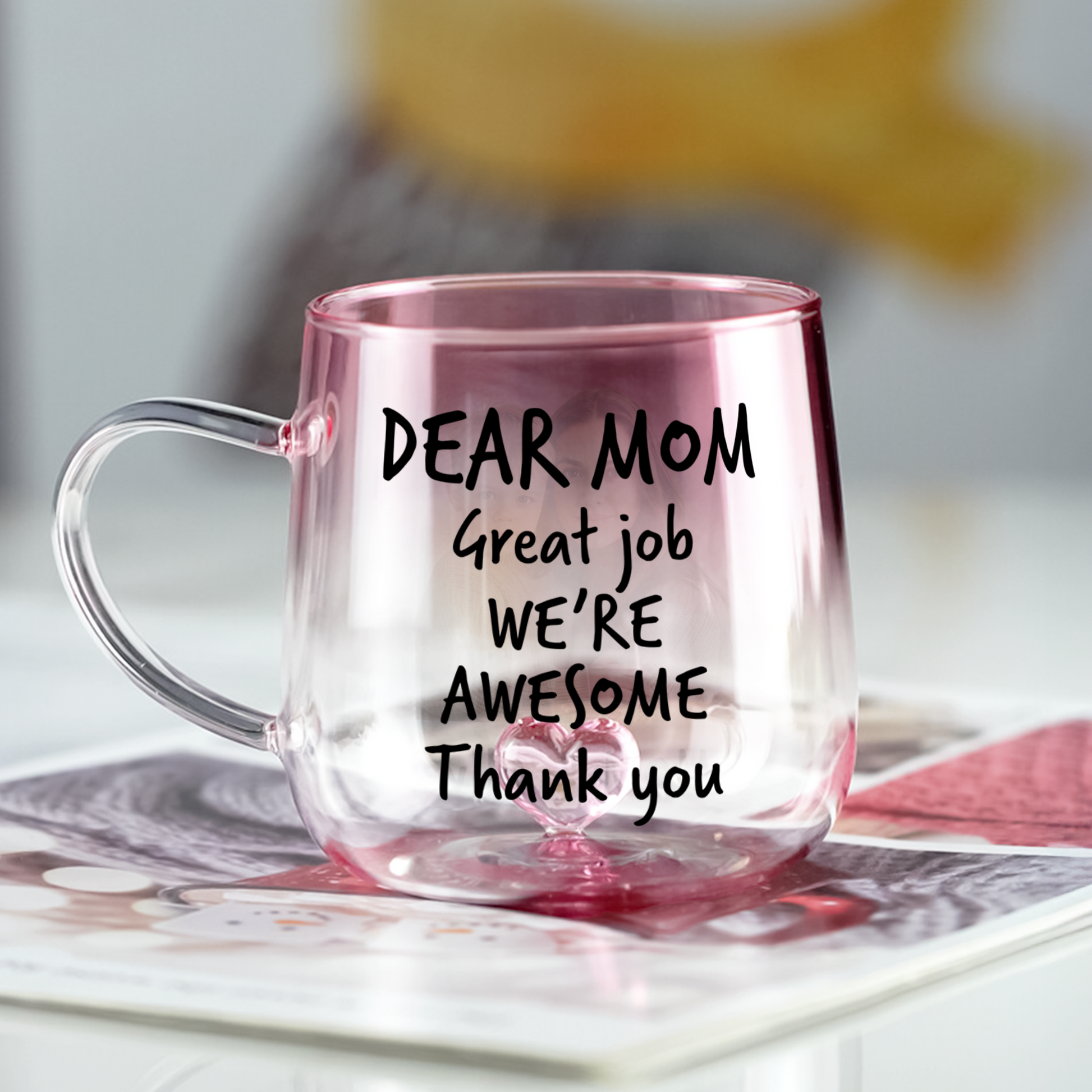 Dear Mom I Am Awesome - Personalized Gradient Glass Mug
