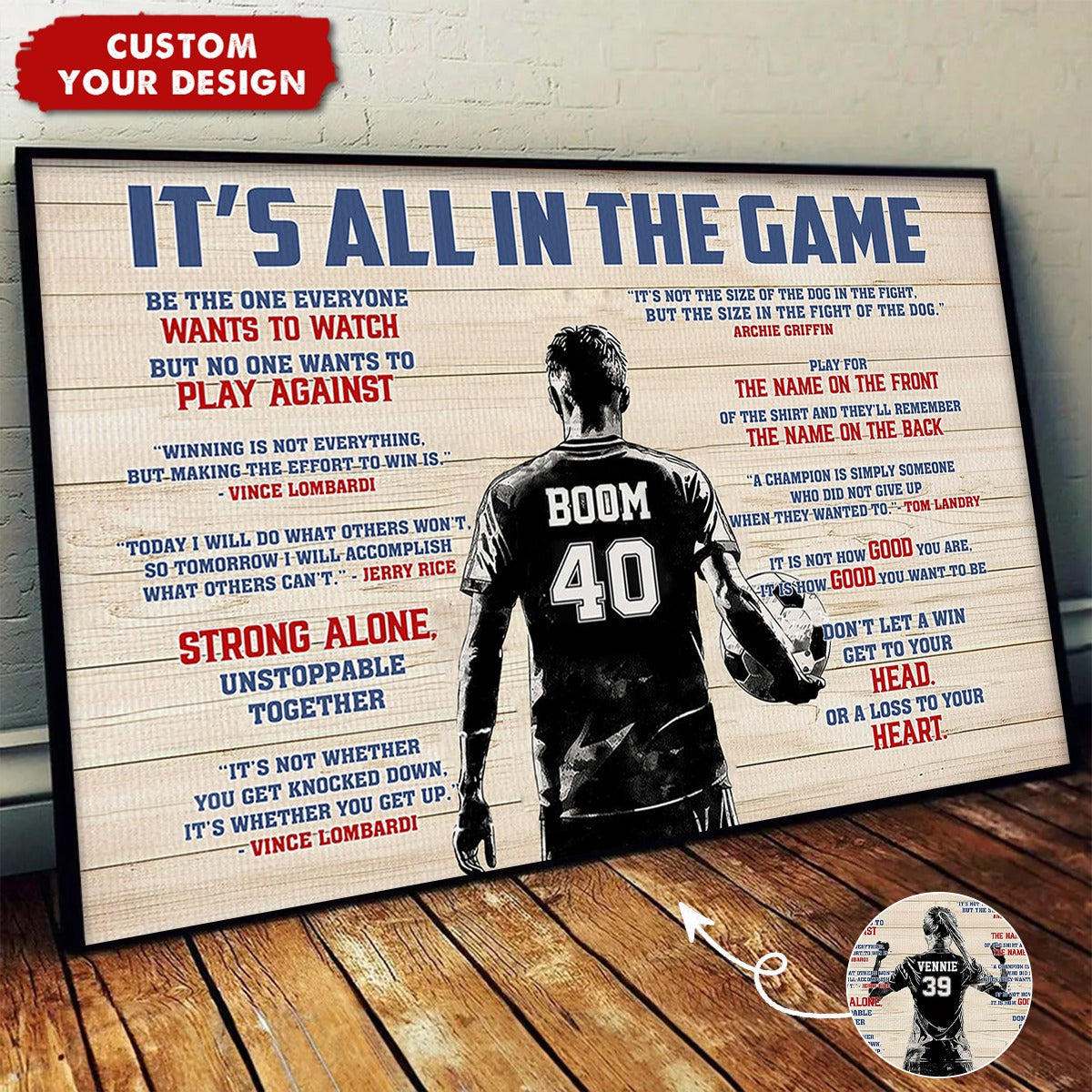 “It’s All In The Game” Personalized Soccer Poster / Canvas - Custom Gift for Boy & Girl Players