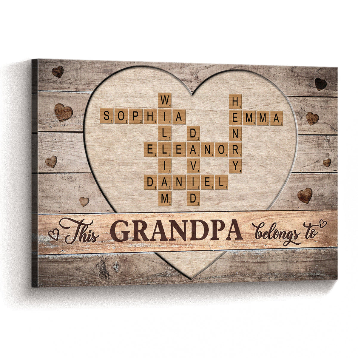 Personalized Customized This Family Belong To Canvas / Poster - Custom Crossword Wall Art Gift For Family Members
