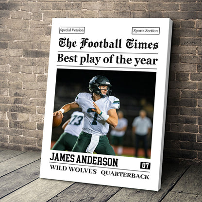 Rookie Today Champion Tomorrow - Personalized Custom Photo American Football Poster / Canvas