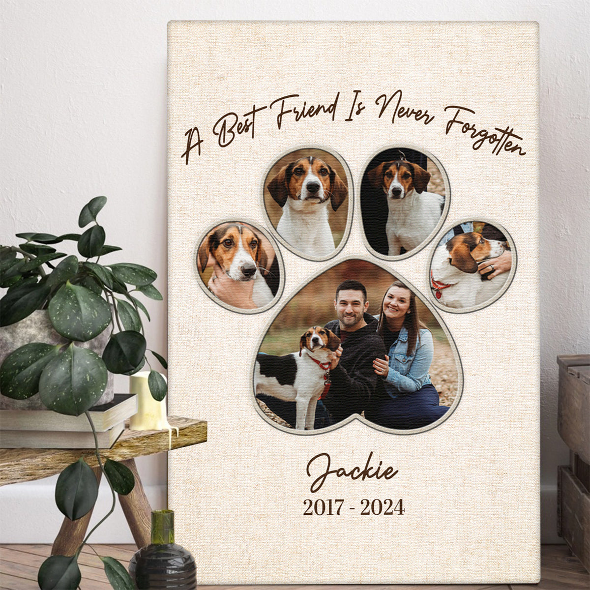 Personalized Custom Pet Photo “A Best Friend Is Never Forgetten” Canvas / Poster - Custom Gift For Pet Dog Memorial Loss