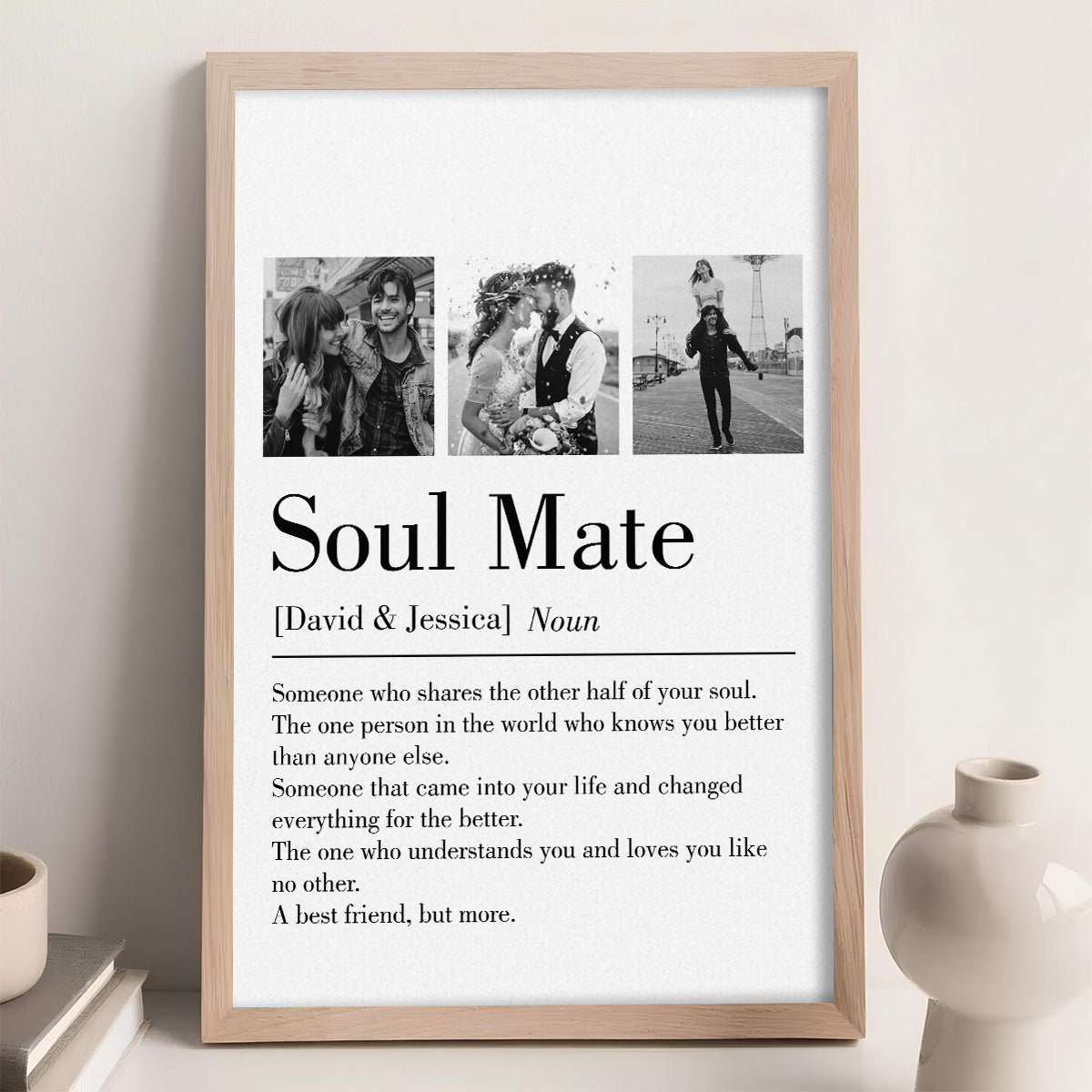 Personalized 'Soul Mate' Canvas: Definition Art for Couples & Anniversaries