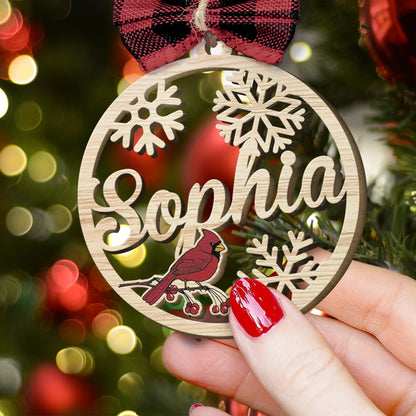 Christmas Custom Family & Pets Names - Personalized Custom Shaped Wooden Ornament