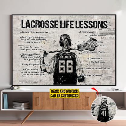 Personalized Lacrosse Life Lessons Poster / Canvas - Custom Gift For Lacrosse Lovers