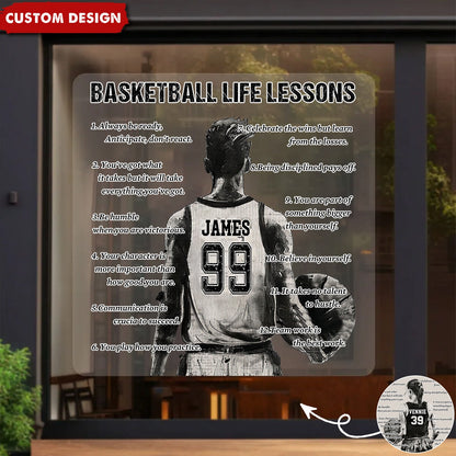 Personalized Basketball Life Lessons Decal - Custom Gift for Players & Fans