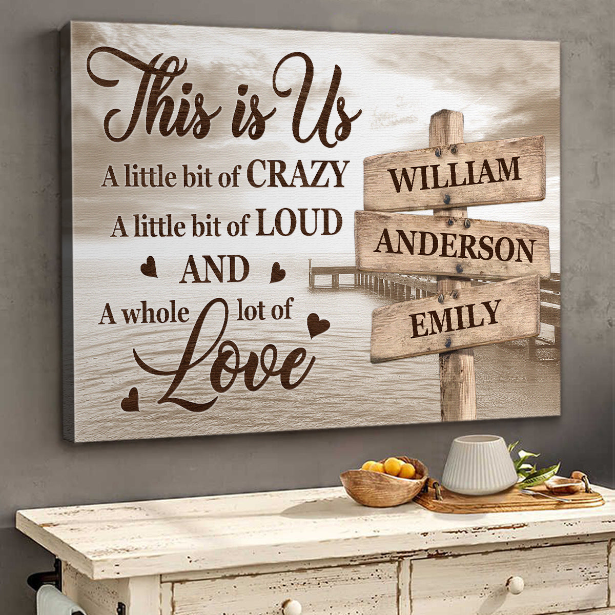 Personalized Customized This Is Us With A Little Bit Crazy Canvas / Poster - Custom Gift for Family, Siblings & Best Friends