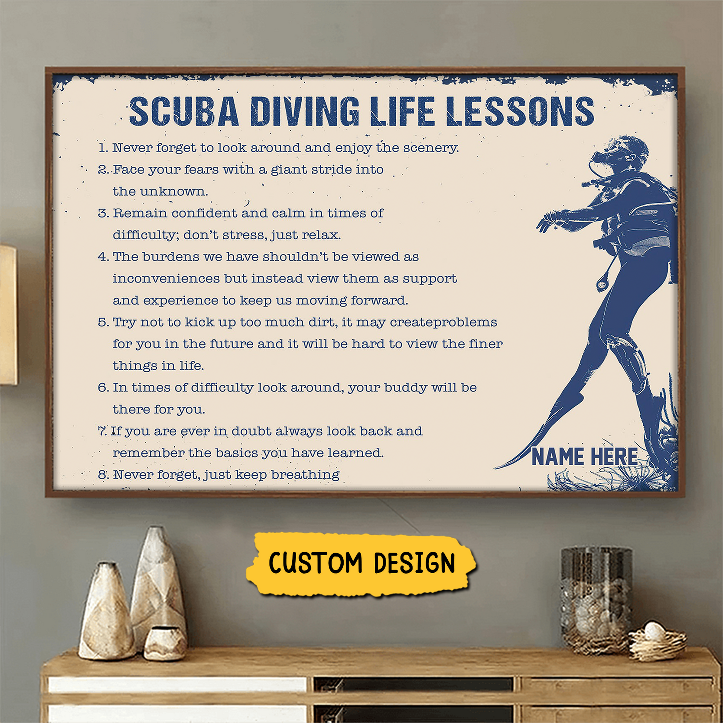 Personalized Scuba Diving Life Lessons Poster / Canvas - Gift For Diving Lovers