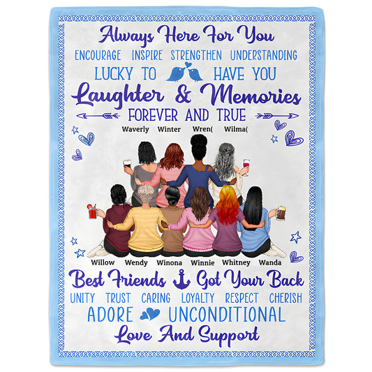 Personalized 'Always Here For You' Blanket - Gift for Best Friends & Sisters
