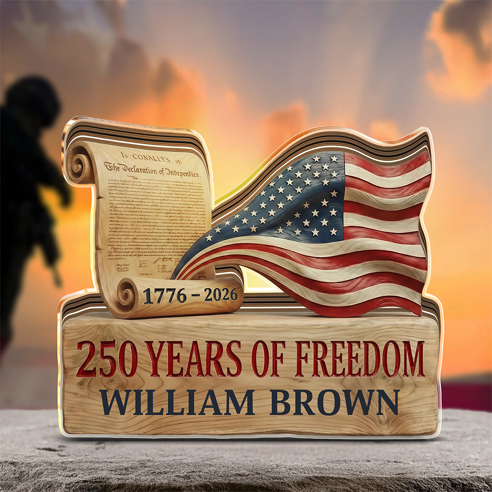 US 250 Years Of Freedom - Custom Name Acrylic Block Plaque