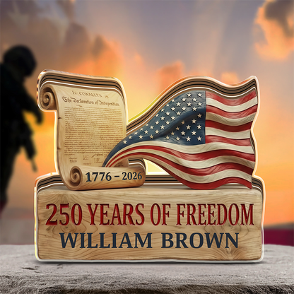 US 250 Years Of Freedom - Custom Name Acrylic Block Plaque