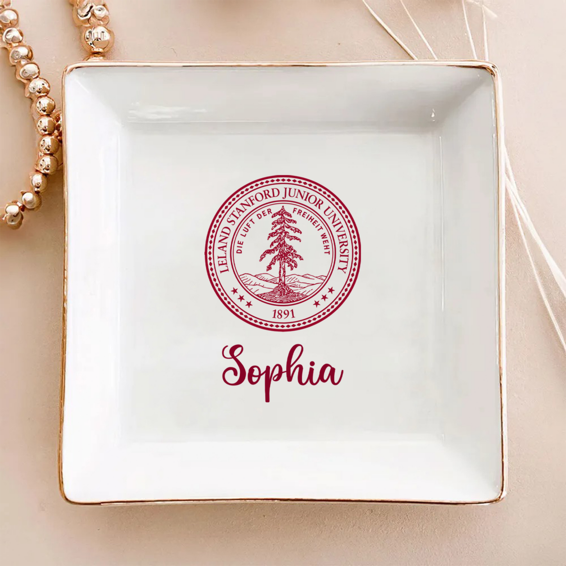 Custom School Logo Jewelry Dish - Personalized Graduation Gift for Class of 2026