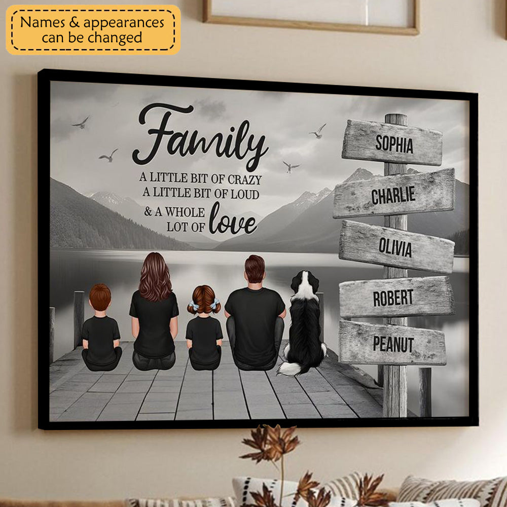 Personalized Family Canvas / Poster: “A Whole Lot of Love” Beach Wall Art Gift