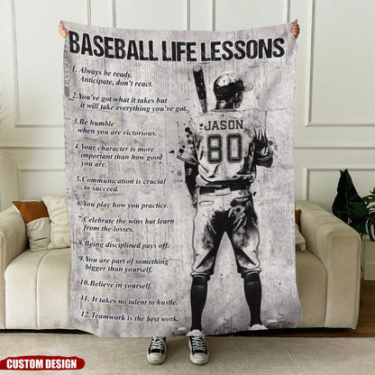 Personalized Motivational Baseball Boy Blanket - Gift For Baseball Lovers