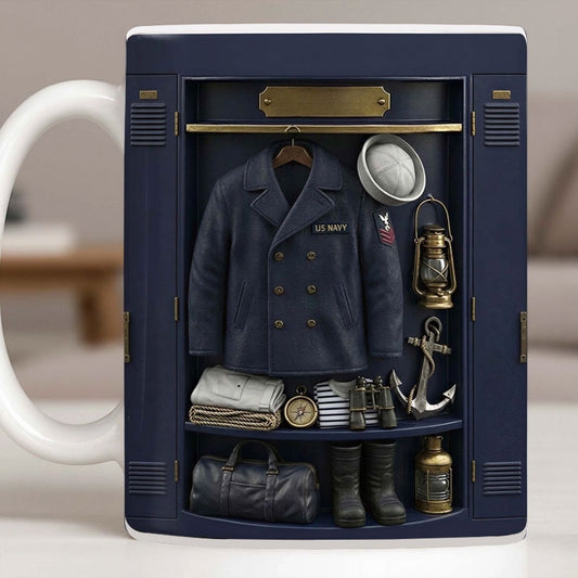 Personalized Navy Locker Coffee Mug - Custom US Navy Veteran Gift for Sailors