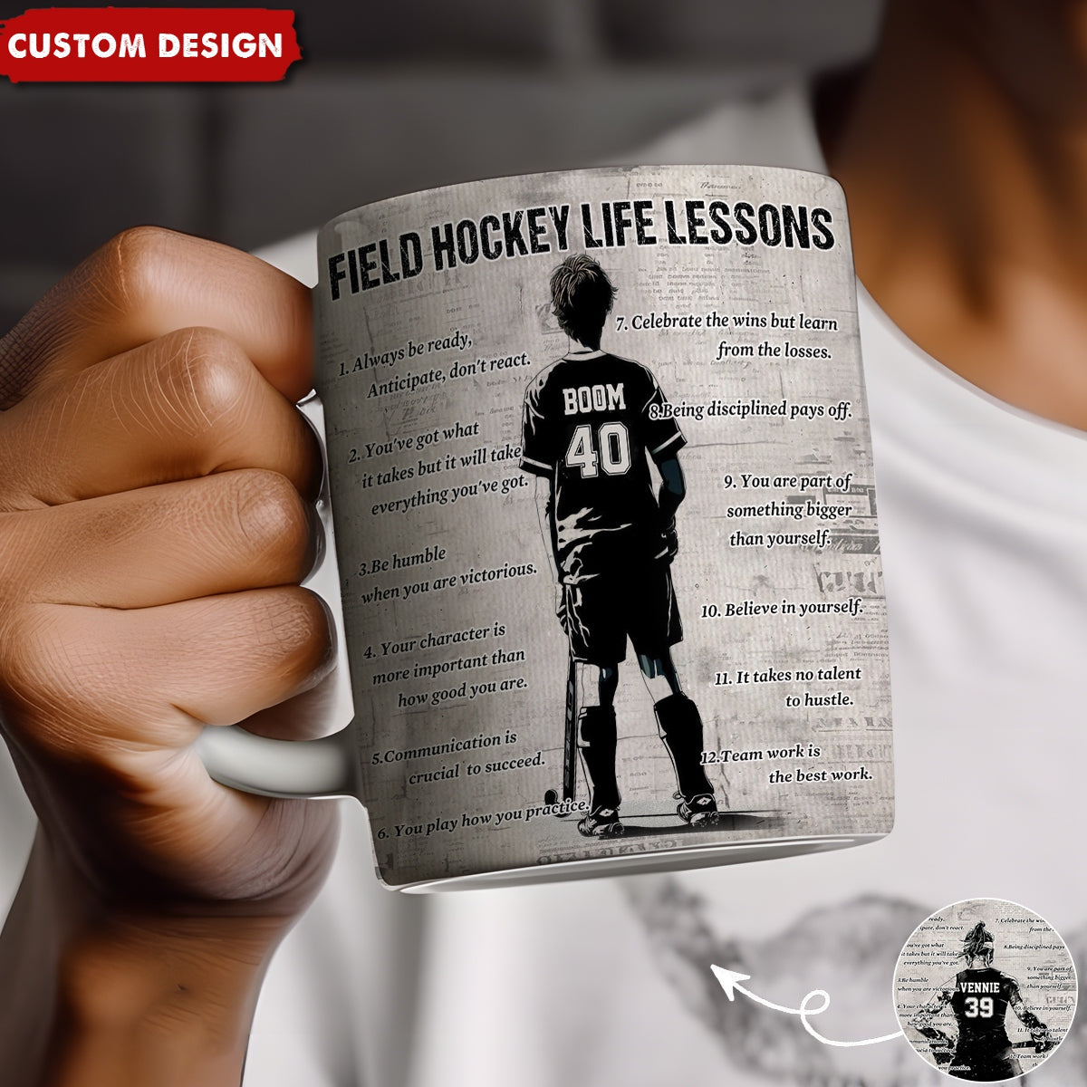 Personalized Field Hockey Life Lessons Mug - Custom Gift For Field Hockey Lovers