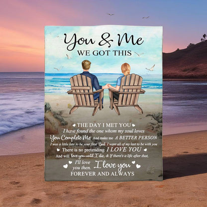 Heartfelt Personalized 'The Day I Met You' Blanket for Couples
