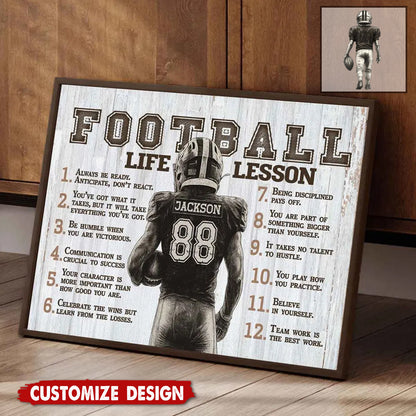 American Football Life Lessons - Personalized Poster / Canvas