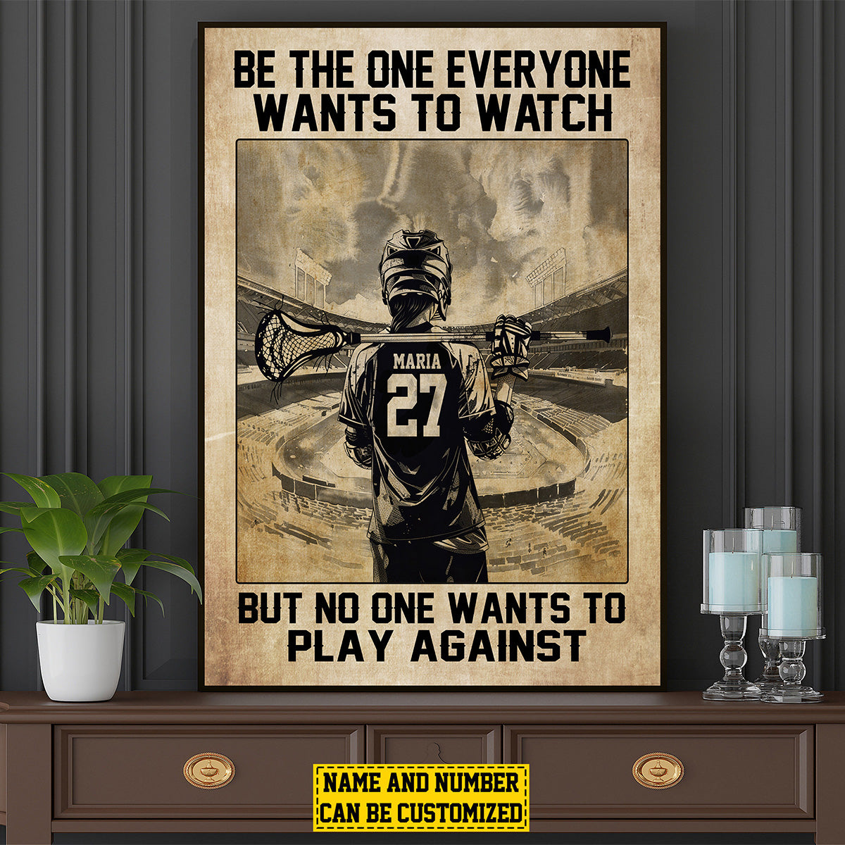 Personalized Lacrosse Motivation Poster / Canvas - Gift For Lacrosse Lovers