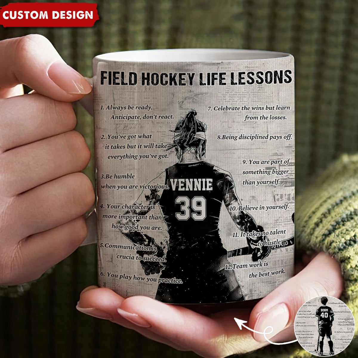 Personalized Field Hockey Life Lessons Mug - Custom Gift For Field Hockey Lovers