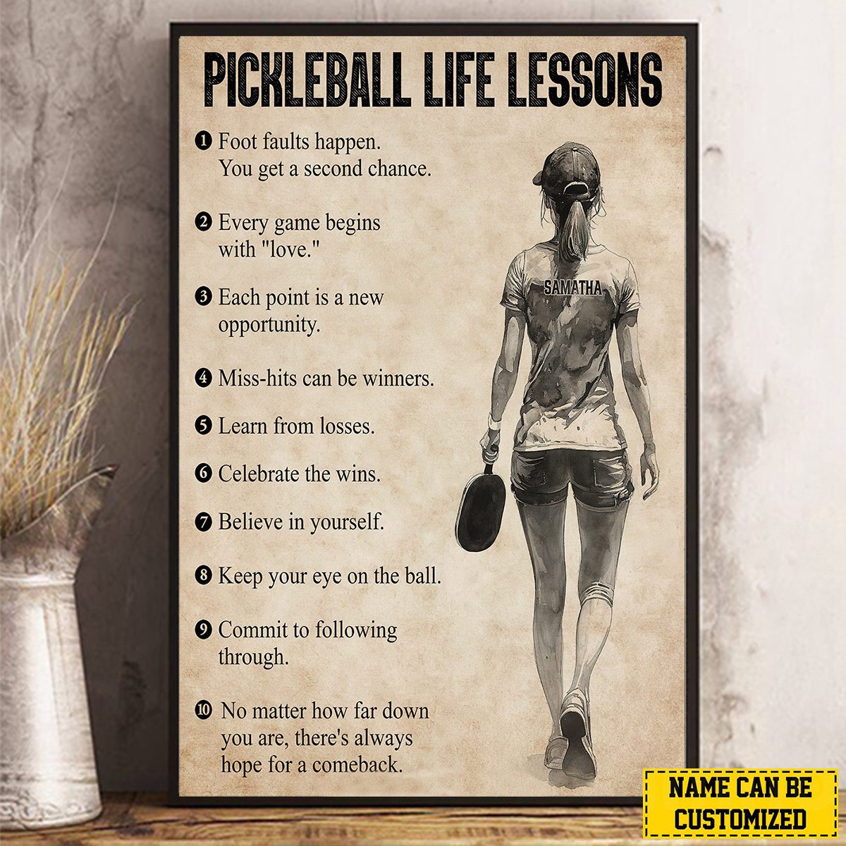 Personalized Pickleball Girl Canvas / Poster - Gift For Pickleball Lovers