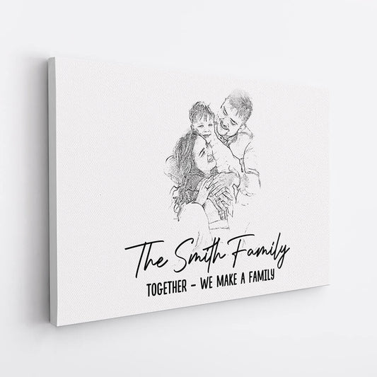 Together We Make A Family - Personalised The Family Canvas / Poster