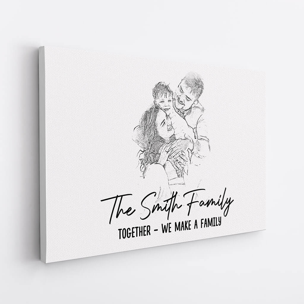 Together We Make A Family - Personalised The Family Canvas / Poster