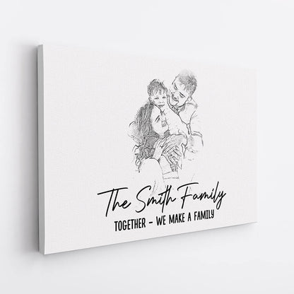 Together We Make A Family - Personalised The Family Canvas / Poster