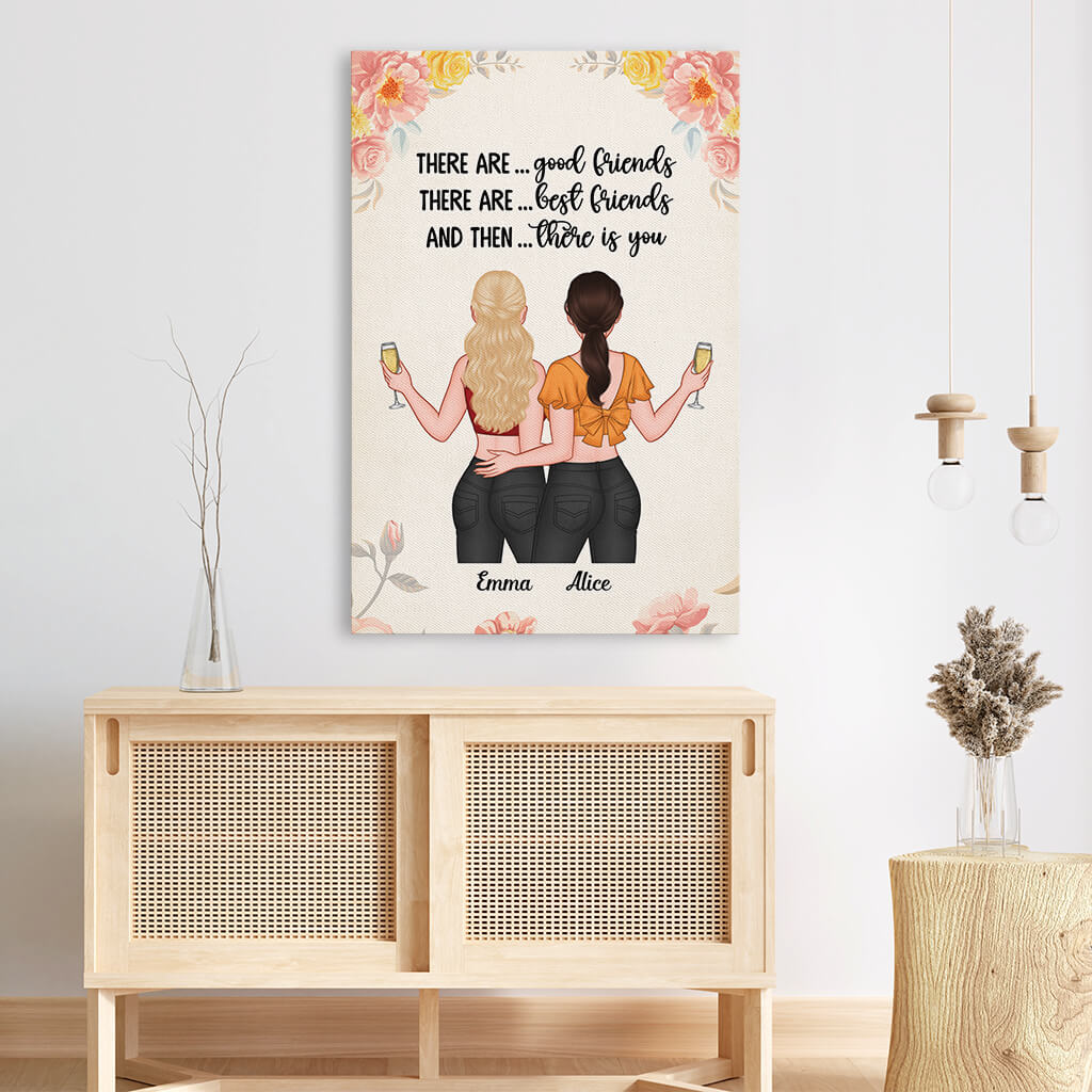 Personalized Best Friends Canvas Gift: 'There Are Good Friends... Then There Is You'