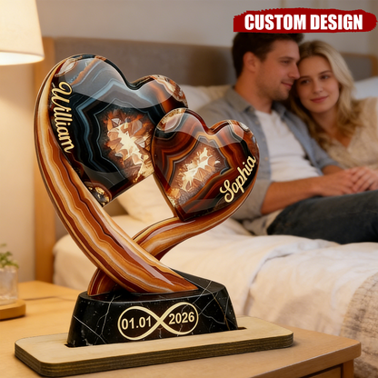 Personalized Couple Heart Plaque personalization view for Wife