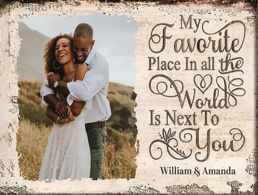 Personalized Custom Couples Photo My Favorite Place Poster / Canvas - Custom Valentine Anniversary Family Gift