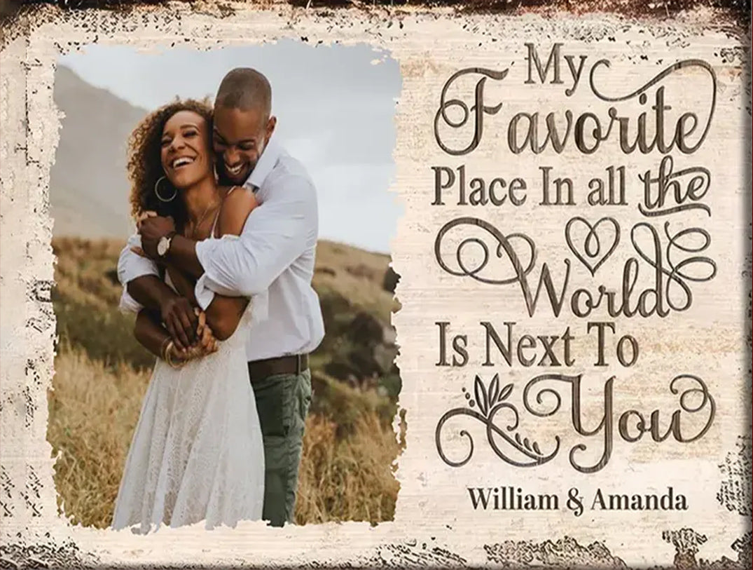 Personalized Custom Couples Photo My Favorite Place Poster / Canvas - Custom Valentine Anniversary Family Gift