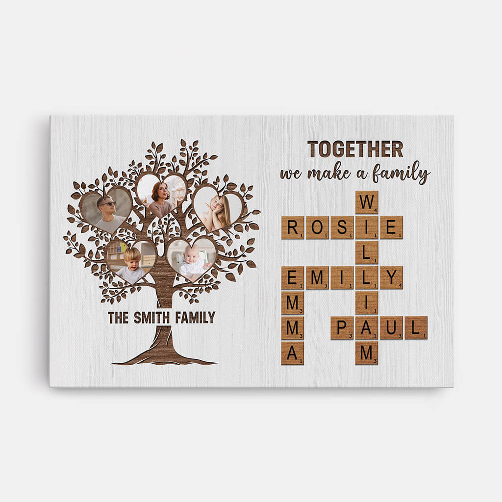 The Love Between Family - Personalised Crossword Canvas / Poster