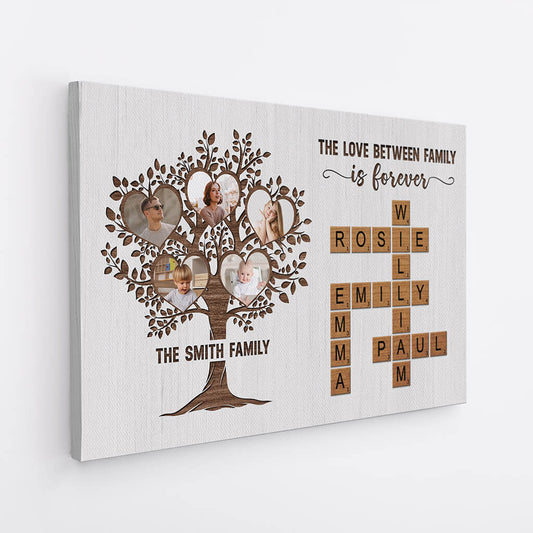 The Love Between Family - Personalised Crossword Canvas / Poster