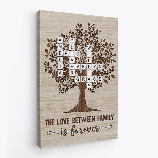 Personalized Family Tree Canvas Art | 'The Love Between Family is Forever'