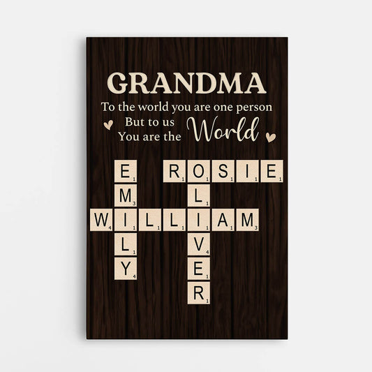 Personalized “To The World You Are One Person” Canvas / Poster - Custom Gift for Grandma