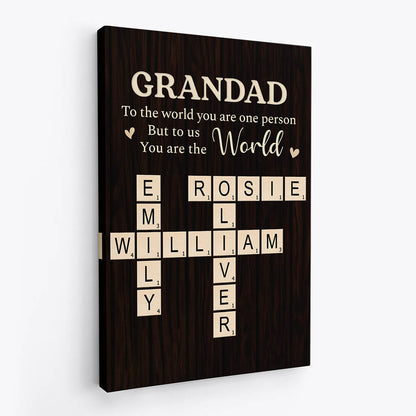 Personalized “To The World You Are One Person” Canvas / Poster - Custom Gift for Grandma