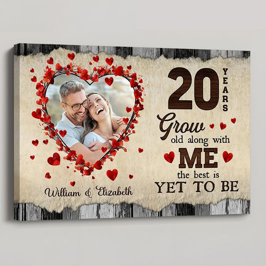 Personalized Custom Couple Photo Grow Old Along With Me Poster / Canvas - Custom Anniversary Couple Gifts