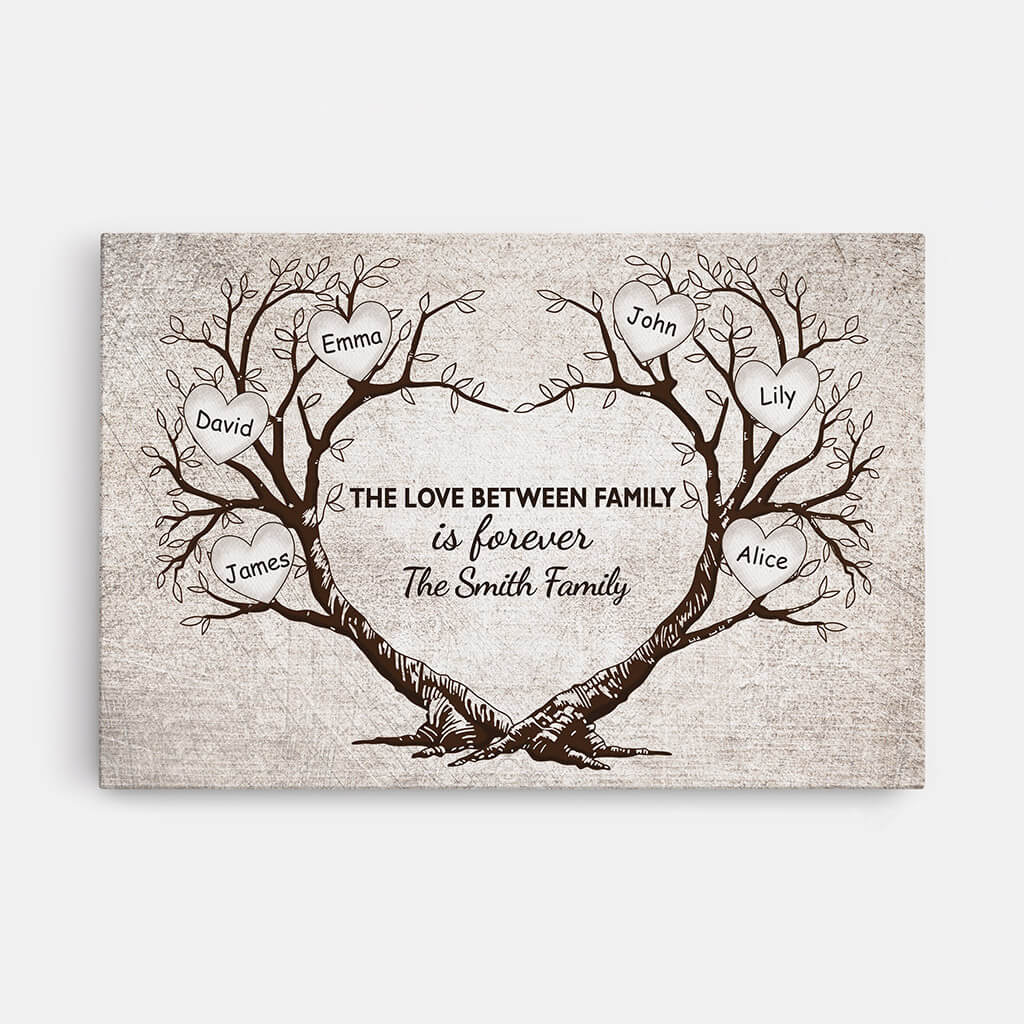 The Love Between Family Is Forever - Personalized Custom Family Name Canvas / Poster