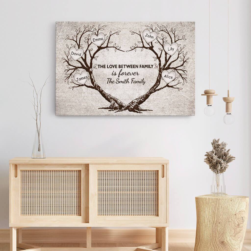 The Love Between Family Is Forever - Personalized Custom Family Name Canvas / Poster