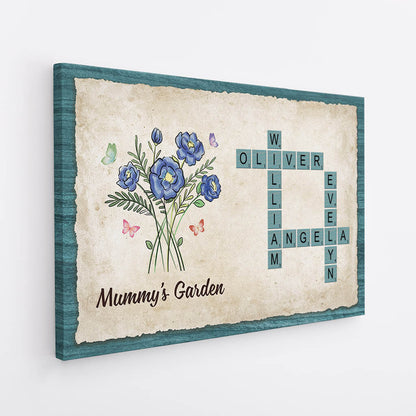 Personalised Grandma's Garden Crossword Canvas Framed Canvas Wall Art