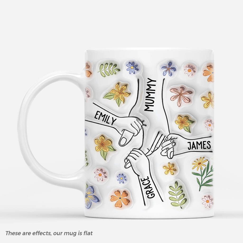 You Hold Our Hands Also Our Hearts - Personalised Mug For Mama / Grandma
